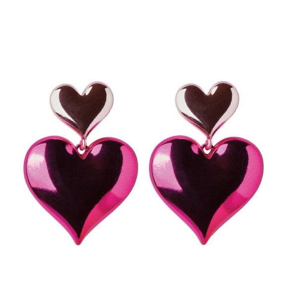 Serra Valentine’s Earrings - Bubble Hearts Pink - Picture 1 of 3